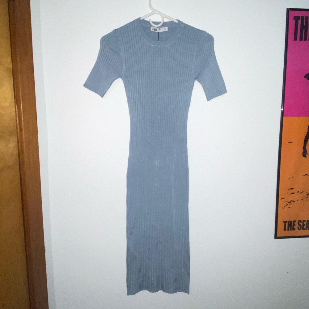 Zara Bodycon Ribbed Midi Dress